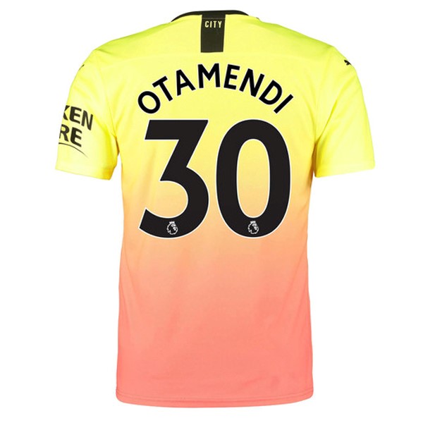 Camiseta Manchester City NO.30 Otamendi Tercera equipo 2019-20 Naranja